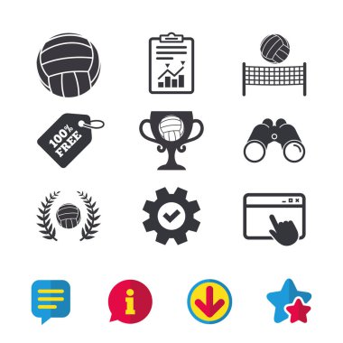 Voleybol ve net simgeler 