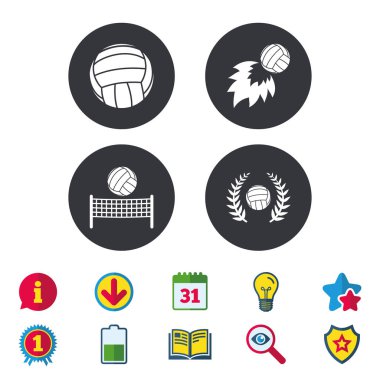 Voleybol ve net simgeler