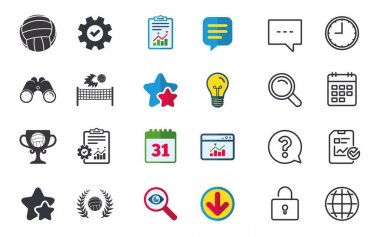 Voleybol ve net simgeler