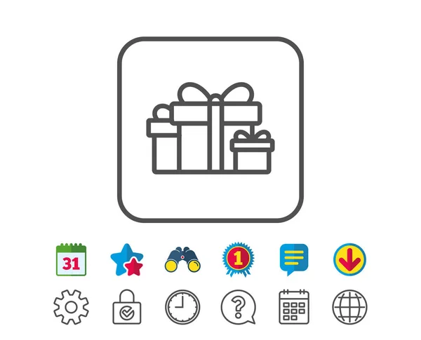 Cajas de regalo icono de línea — Archivo Imágenes Vectoriales