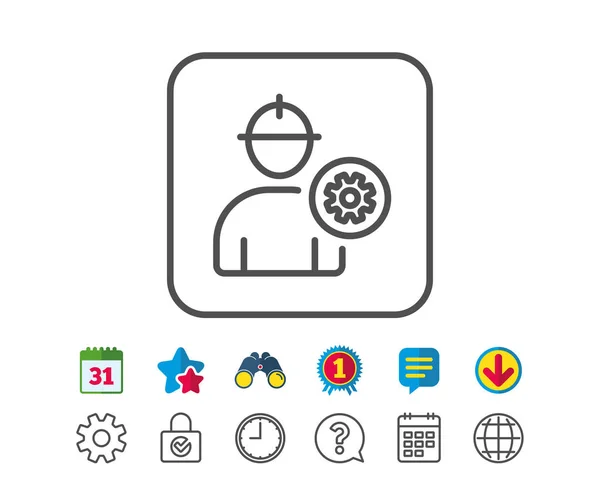 Worker line icon — Stock Vector