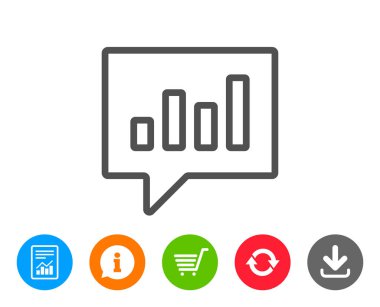 Grafik satırı simgesi. Konuşma balonu grafikte rapor.