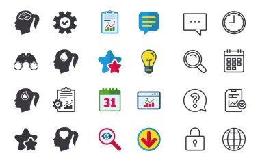 beyin icon.female kadın sembolleri ile baş.