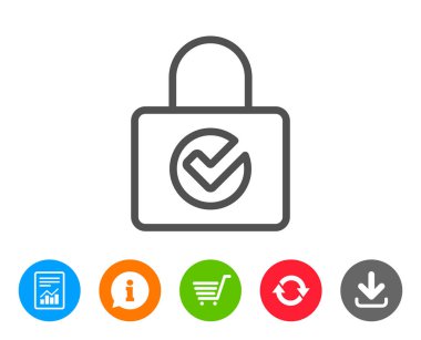 Onay satırı simgesi ile kilitleyin. Özel soyunma işareti.