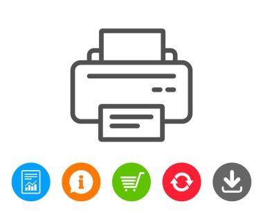 Yazıcı simgesi. Çıktı aygıtı işareti.