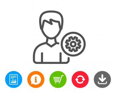 Kullanıcı ayarları satırı simgesi. Erkek profil işareti.