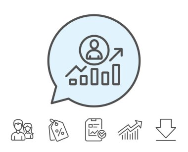 İş sonuçları simgesini satır. Kariyer büyüme grafiği.