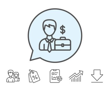 İşadamı ile durum satırı simgesi.