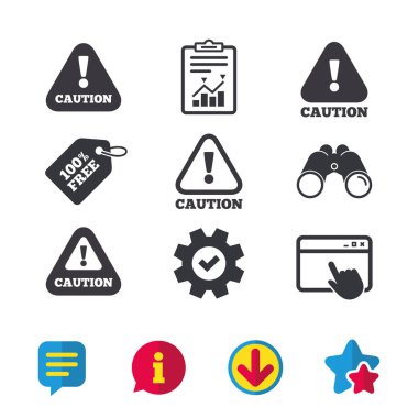 Dikkat dikkat işaretleri. tehlike uyarı simgeleri.