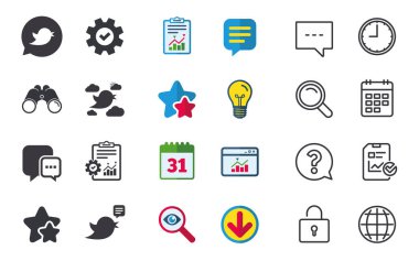 kuşlar simgeler. sosyal medya konuşma balonu.