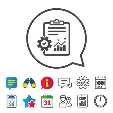 Proje Yönetimi simgesi. Rapor belge simgesi.