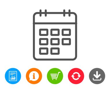 Takvim satırı simgesi. Olay hatırlatıcı işaret.