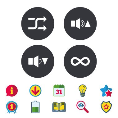 Player denetimini simgeler. Daha yüksek sesle ve daha sessiz ses.