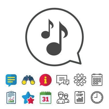 müzik notlar simgesini imzala. müzik simgesi.