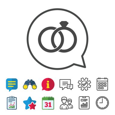 Alyans simgesi imzala. Nişan sembolü.