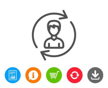 İnsan kaynakları satırı simgesi. Kullanıcı profili işareti.