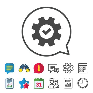 Service simgesini. Onay işareti ile dişli.