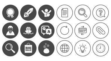 Online alışveriş, e-ticaret ve iş simgeleri.