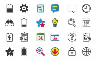 Pil şarj simgeler. Elektrik sembolü.