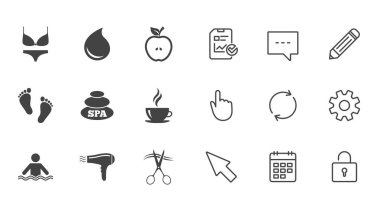 Spa, Kuaför simgeler. Yüzme Havuzu işareti.