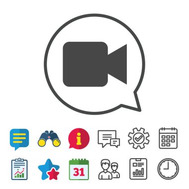 video kamera işareti simgesi. video içerik düğmesi.