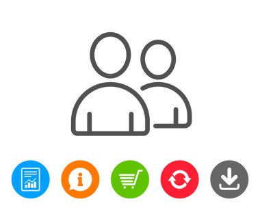 Kullanıcılar satır simgesi. Çift veya grup işareti.