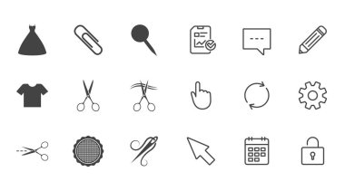 Terzi, dikiş ve nakış simgeler. Makas.