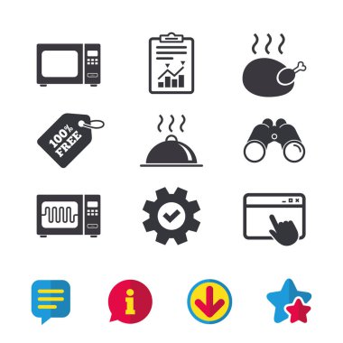 mikrodalga fırın simgesi. Garson pişirme.