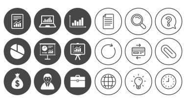 İstatistikler, muhasebe simgeler. İşaretler çizelgeleri.