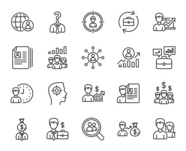 İnsan kaynakları simgeler. Kafa avcılık, iş işaretler.