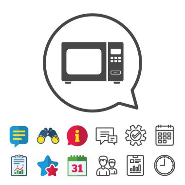 Mikrodalga fırın işareti simgesi. Mutfak elektrikli Ocak.