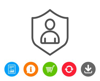 Kullanıcı koruma satırı simgesi. Profil Avatar işareti.