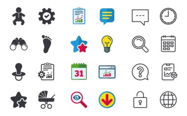 bebek bebekler simgeler. arabası ve kukla sembolleri.