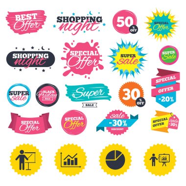 Diyagram grafik pasta grafiği. sunu billboard.