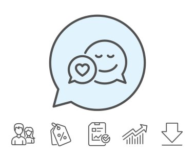 Komik konuşma balonu ile gülümseme satırı simgesi.