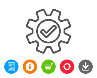 Dişli satırı simgesi. Onaylı hizmet işareti.