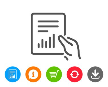 Rapor belge satırı simgesi. Analizi grafiği.