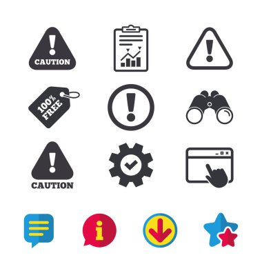 Dikkat dikkat işaretleri. tehlike uyarı simgeleri.