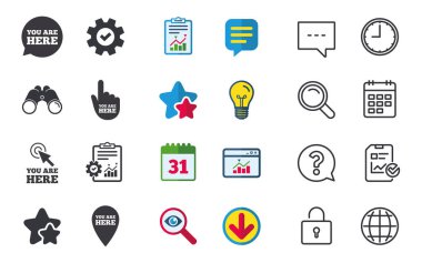 Burada simgelerdir. bilgi: konuşma balonu işareti.