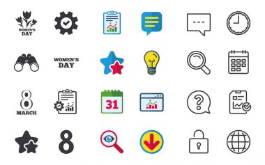 8 Mart kadınlar günü simgeler. Çiçekler sembolleri.