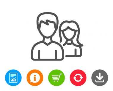 Kaç satırı simgesi. Kullanıcı veya takım çalışması işareti.