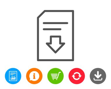 Belge satırı simgesini indirin. Dosya işareti.