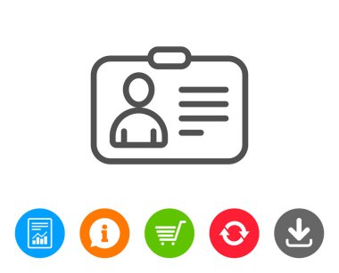 Kimlik kartı satırı simgesi. Kullanıcı profili işareti.