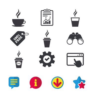 Kahve Kupası simgesi. sıcak içecekler gözlük sembolleri.