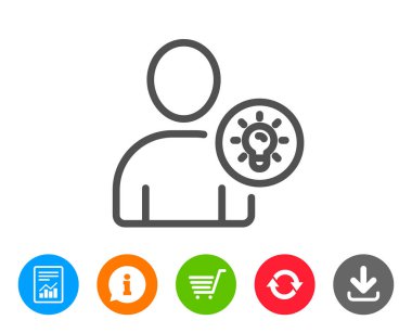 Kullanıcı satırı simgesi. Lamba ampul işaretiyle profil.