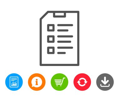 Denetim listesi belge satırı simgesi. Dosya işareti.