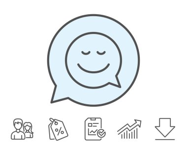 Komik konuşma balonu ile gülümseme satırı simgesi.