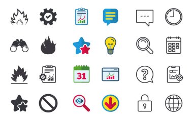 Ateş Alev simgeler. İçki yasağı dur sembolü.