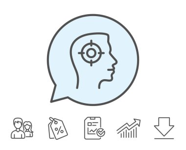 Kafa avcılık satırı simgesi. İş hedef işareti.