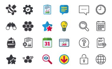 Tatlım simgesi. Petek hücreleri arılar simgesiyle.